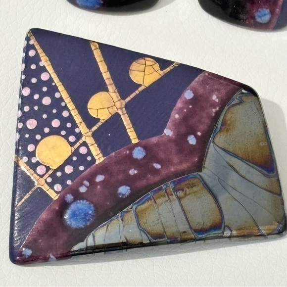 Handmade brooch and earring set #211 - Picture 6 of 9